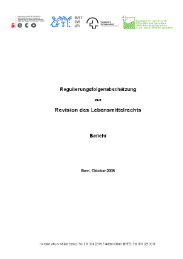 Revision des Lebensmittelrechts, Regulierungsfolgenabschätzung